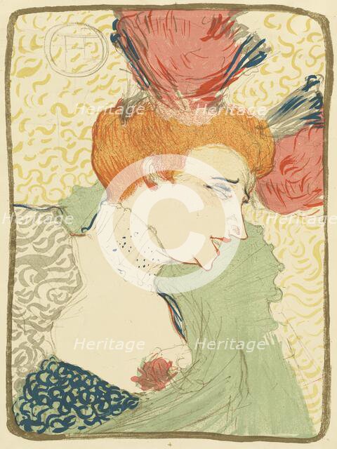 Bust of Mlle. Marcelle Lender (Mlle. Marcelle Lender, en buste), 1895. Creator: Henri de Toulouse-Lautrec.