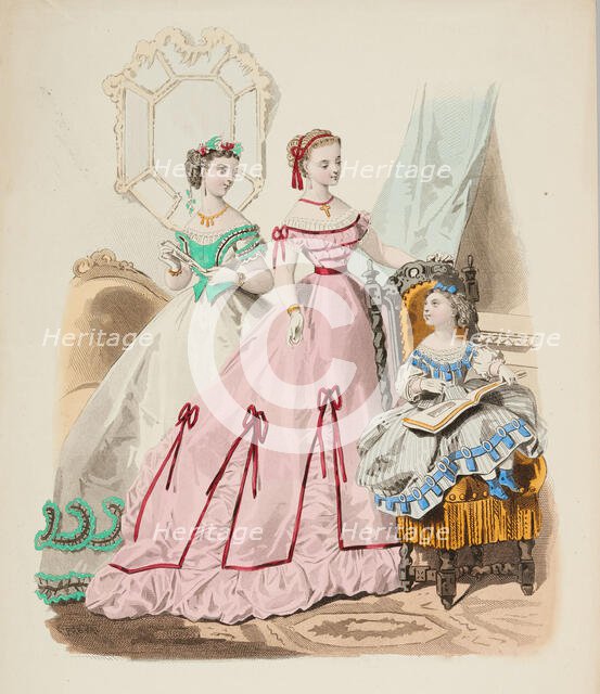 Fashion plate - Journal des Demoiselles II, 1866. Creator: Gilquin fils.