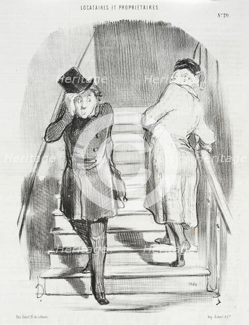 Un locataire qui doit trois termes, 1847. Creator: Honore Daumier.