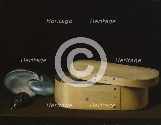 Still Life with Shells and a Chip-Wood Box, late 1620s. Creator: Sebastian Stoskopff.