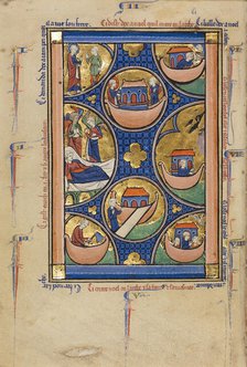 Scenes from the Life of Noah; Wenceslaus Psalter, about 1250-1260. Creator: Unknown.