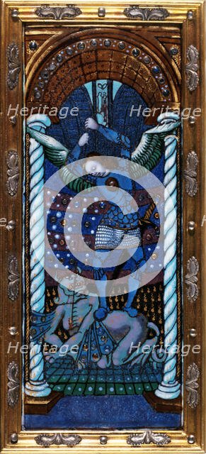 The Nativity with St Michael, c.1500. Creator: Workshop of the Master of the Triptych of Louis XII.