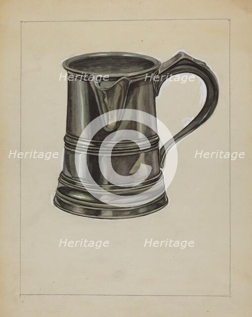 Pewter Pitcher, c. 1936. Creator: Hyman Pearlman.