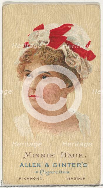 Minnie Hauk, from World's Beauties, Series 2 (N27) for Allen & Ginter Cigarettes, 1888., 1888. Creator: Allen & Ginter.