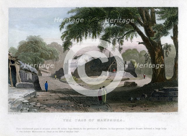 The Pass of Makundra, India, 19th century.  Artist: W le Petit
