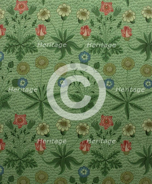 Daisy (Marguerite), block-printed wallpaper, 1862. Creator: Morris, William, Morris Tapestry Works (1834-1896).