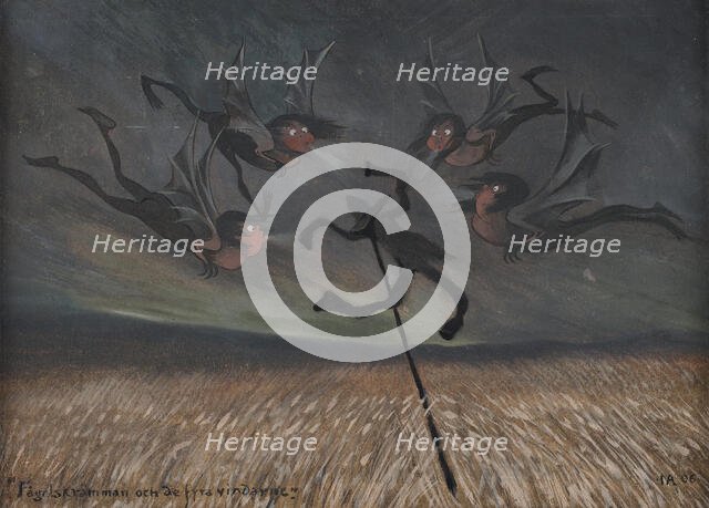 The scarecrow and the four winds, 1906. Creator: Arosenius, Ivar (1878-1909).