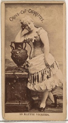 Card Number 59, Miss Mattie Vickers, from the Actors and Actresses series (N145-2) issued..., 1880s. Creator: Unknown.