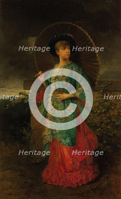 Portrait of Helene of Mecklenburg-Schwerin (1814-1858), Duchess of Orleans, 1883. Creator: Aze, Adolphe (1823-1884).