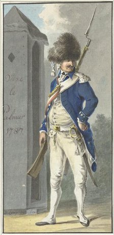 Uniform of the Rotterdamsch Genootschap van Wapenhandel de Palmboom, 1787.  Creator: Dirk Langendijk.