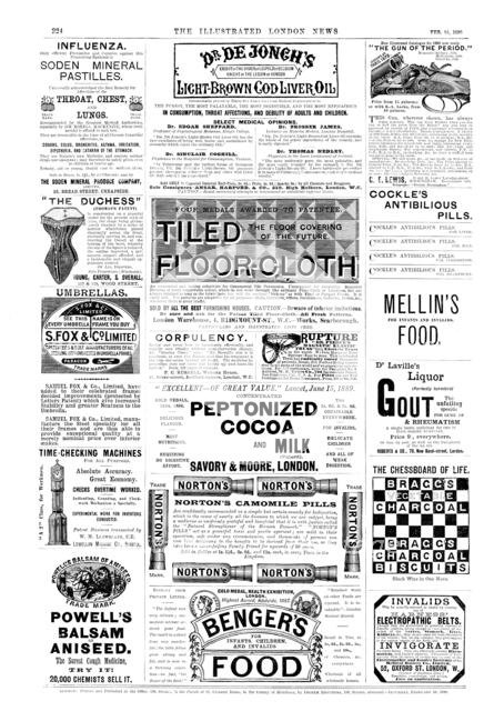 Page of advertisements, 1890. Creator: Unknown.