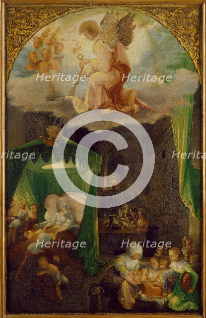 The Nativity of the Virgin, ca 1521. Artist: Huber, Wolf (1480/5-1553)