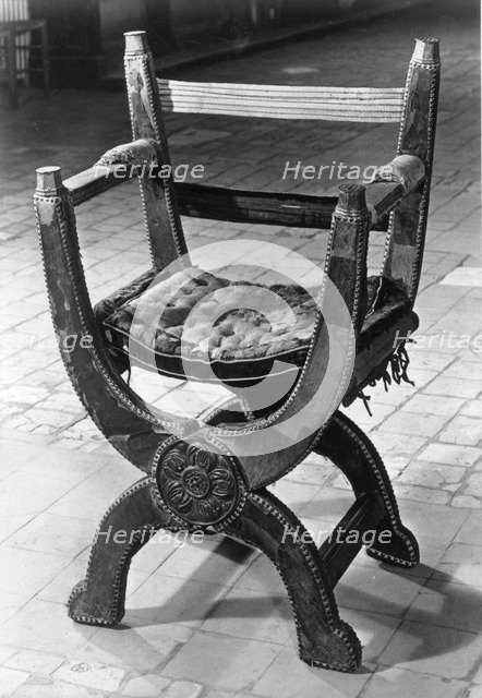 Mary Tudor's chair, Winchester Cathedral. Artist: Kerr