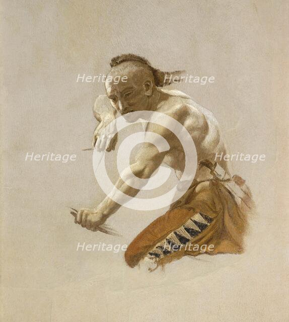 Study for Indian in "Buffalo Hunt by Indians", 1861. Creator: Charles Ferdinand Wimar.