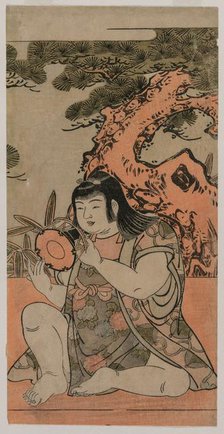 Doll Playing a Hand Drum, 1770s. Creator: Kitao Shigemasa (Japanese, 1739-1819).