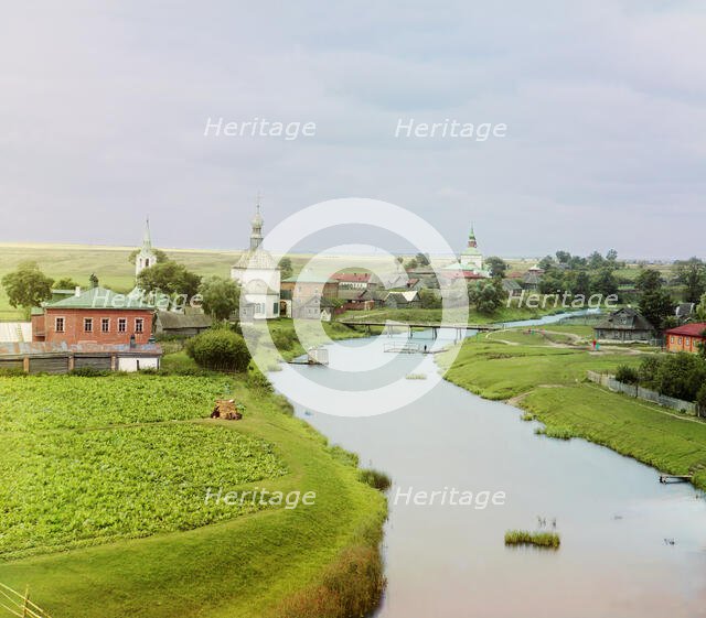View of Suzdal along the Kamenka River, 1912. Creator: Sergey Mikhaylovich Prokudin-Gorsky.