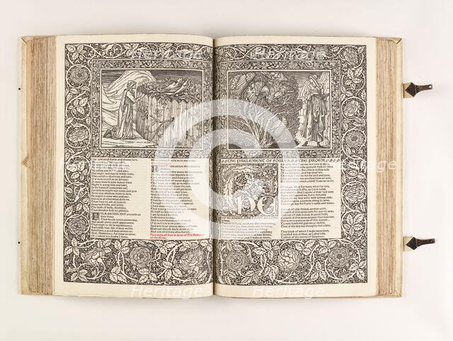 The Kelmscott Chaucer - The Works of Geoffrey Chaucer Now Newly Imprinted, 1896. Creator: Sir Edward Coley Burne-Jones.