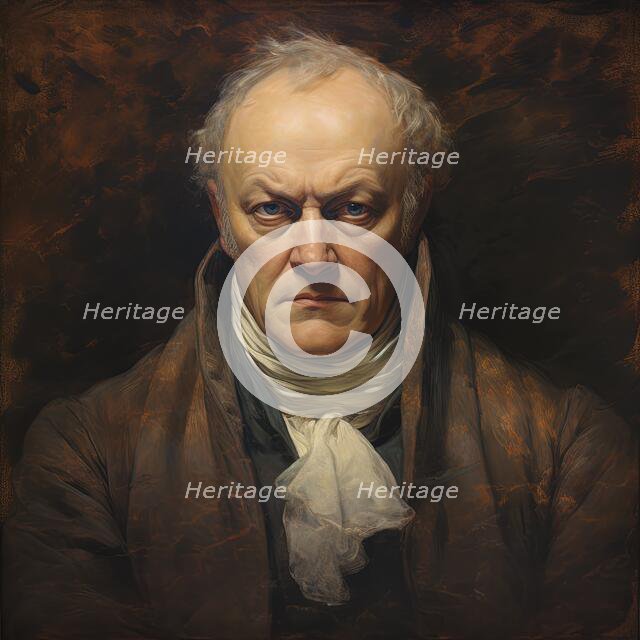 AI Image - Portrait of William Blake, 1800s, (2023). Creator: Heritage Images.