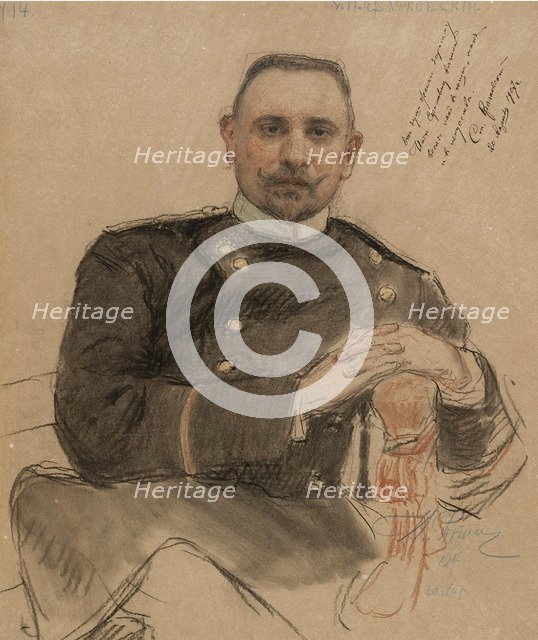 Portrait of Stepan Petrovich Krachkovsky (1866 1913), 1907. Artist: Repin, Ilya Yefimovich (1844-1930)