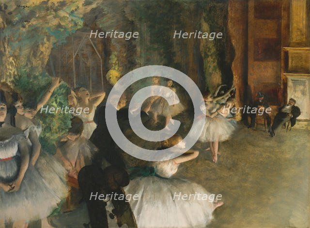 The Rehearsal of the Ballet Onstage, ca. 1874. Creator: Edgar Degas.
