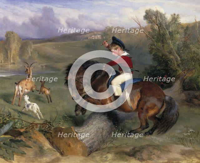 'The First Leap: Lord Alexander Russell on his Pony 'Emerald'', 1829. Artist: Edwin Henry Landseer