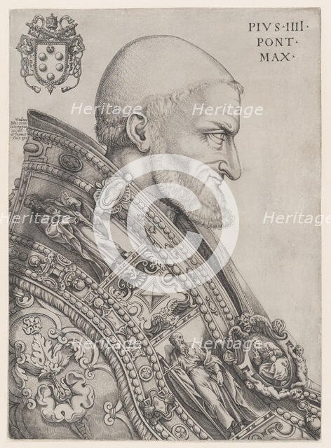 Portrait of Pope Pius IV, mid-16th century., mid-16th century. Creator: Nicolas Beatrizet.