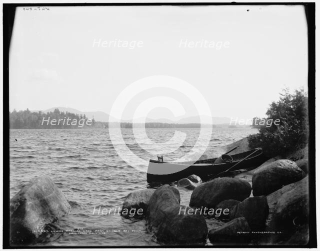 Lower Saranac Lake from Shingle Bay Point, Adirondack Mountains, (1902?). Creator: William H. Jackson.