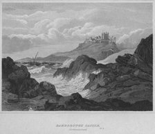 'Bamburgh Castle, Northumberland', 1814. Artist: John Greig.