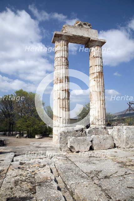 The Temple of Zeus at Nemea, Greece. Artist: Samuel Magal