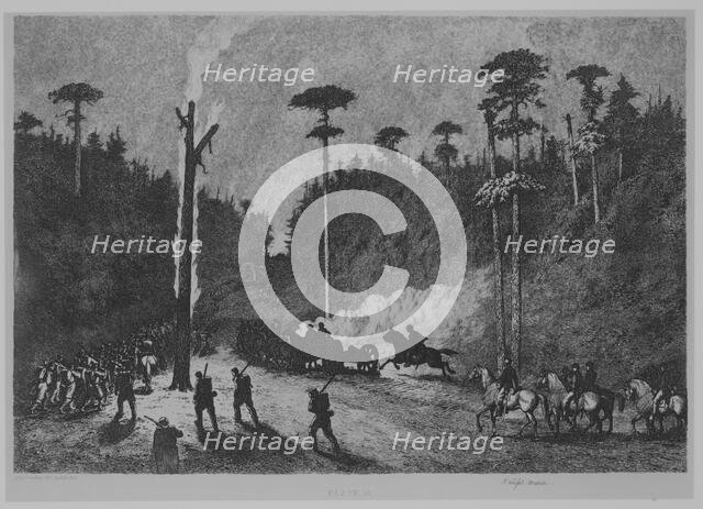 A Night March, Plate 16 from "Life Studies of the Great Army", 1876. Creator: Edwin Austin Forbes.