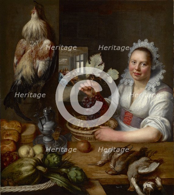 Kitchen scene with Christ at Emmaus, Between 1615 and 1620.