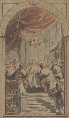 The Lord's Supper, presented in the upper room, c.1705-c.1754. Creator: Jacob de Wit.