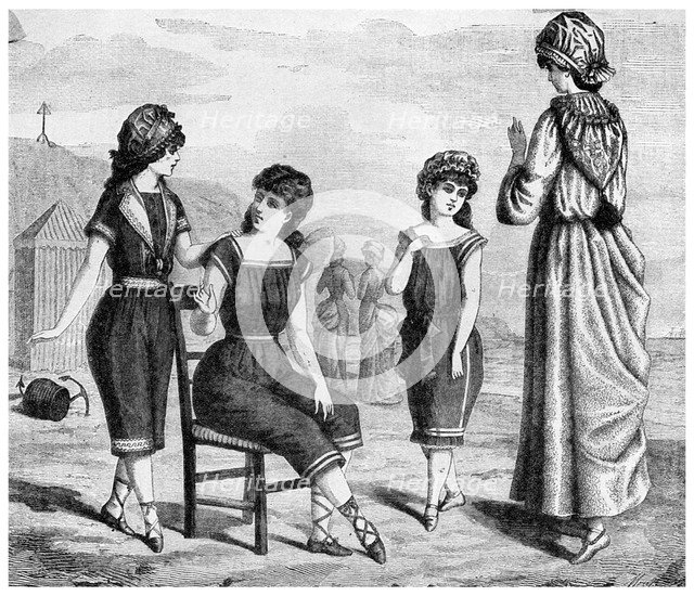 Bathing dress, 1885 (1956). Artist: Unknown