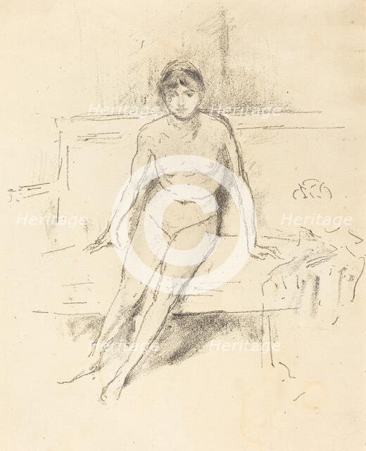 Nude Model on an Empire Sofa, 1893. Creator: James Abbott McNeill Whistler.