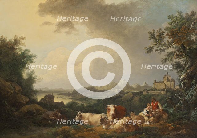 Landscape with Resting Cattle, 1767. Creator: Philip James de Loutherbourg.
