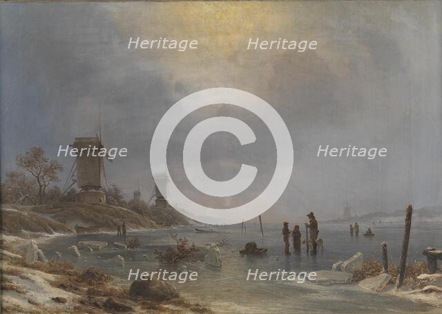 A winter's day by the Elbe, 1835-1873. Creator: Georg Emil Libert.