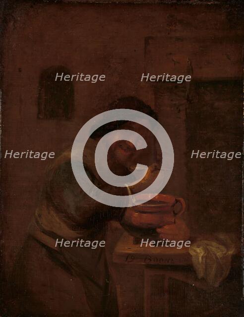 Man Eating from an Earthenware Pot, c.1660-c.1680. Creator: Daniel Boone.