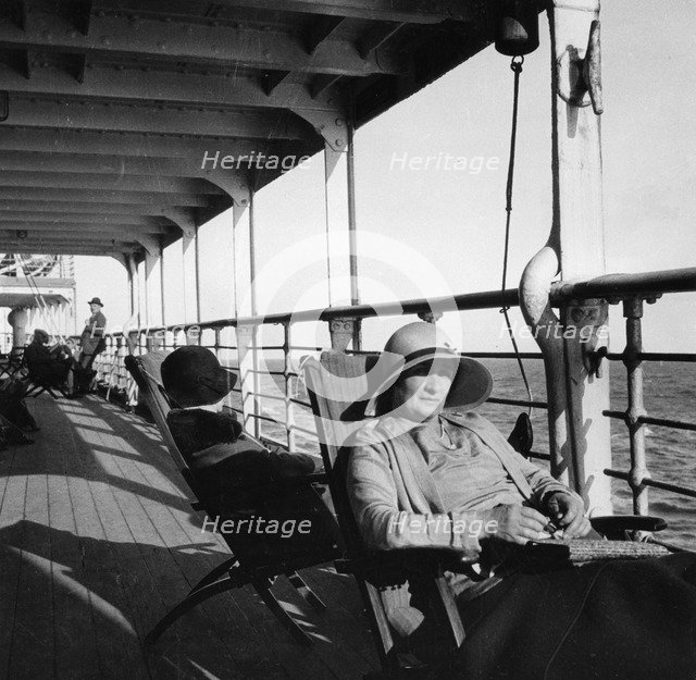 Passengers on a Cunard Line cruise to the West Indies, January-March 1931. Artist: Unknown