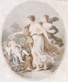 L'Amour couronné par les Graces (Cupid crowned by the Graces), 1770-1805. Creator: Alexandre Chaponnier.