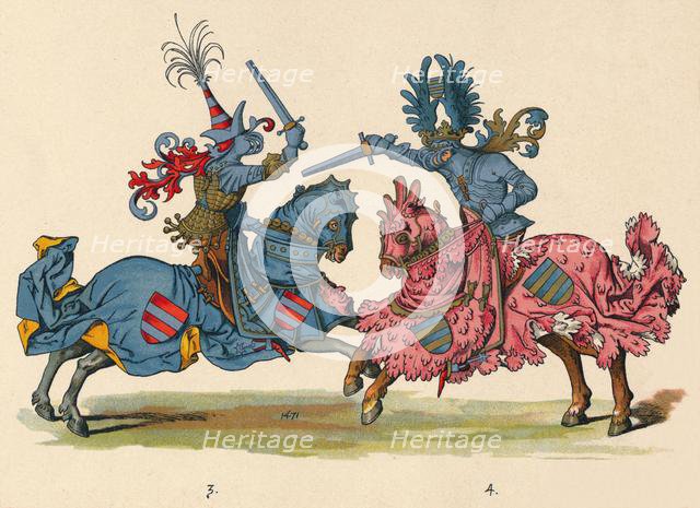 Knights in battle, 1899. Creator: Adam Gatternicht.