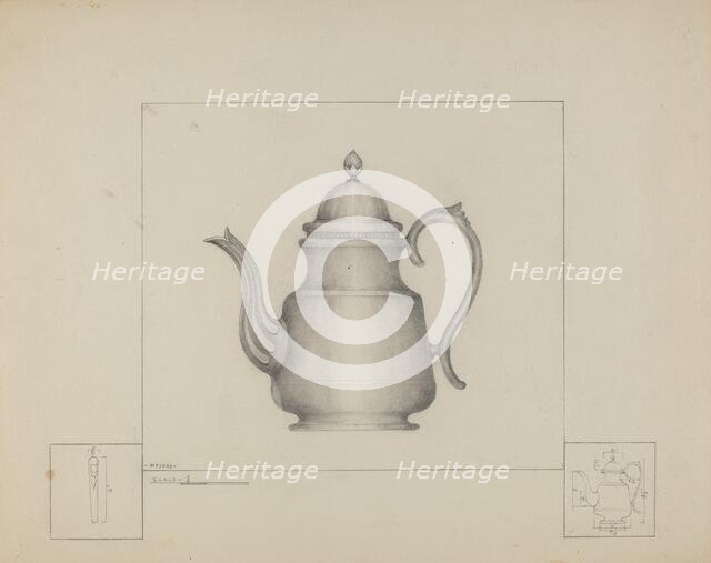 Pewter Teapot, c. 1937. Creator: Henry Meyers.