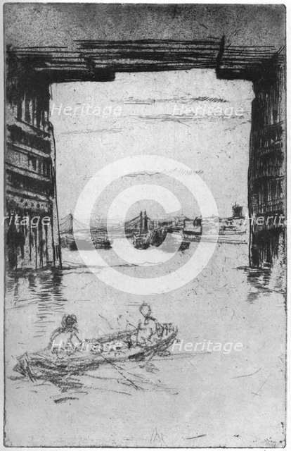 'Under Old Battersea Bridge', 1879 (1904).Artist: James Abbott McNeill Whistler