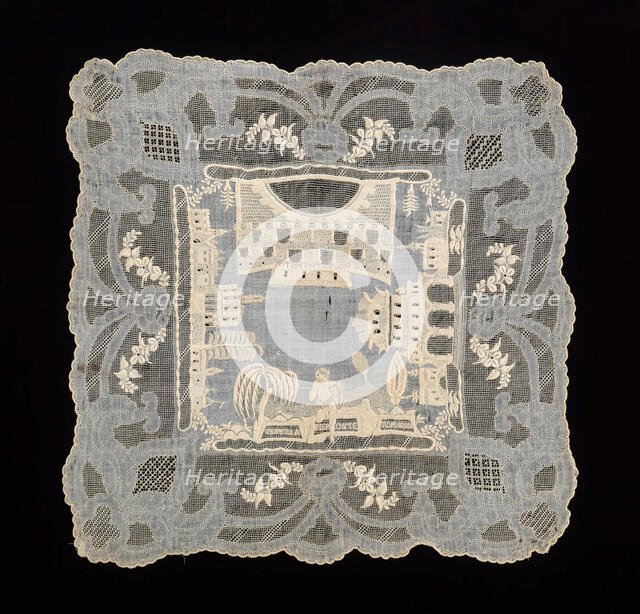 Handkerchief, Italian, third quarter 19th century. Creator: Unknown.