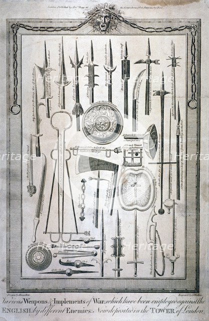 Weapons kept at the Tower of London, c1800. Artist: G Walker