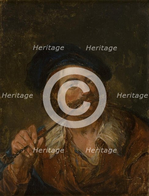 Man Smoking a Pipe, c1850. Creator: Ferdynand Chotomski.