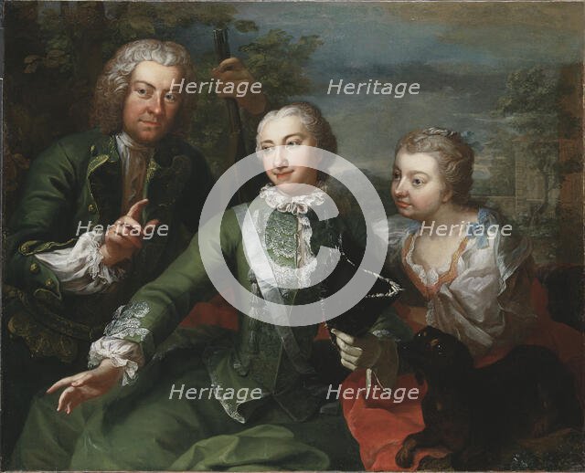 Carl Gustaf Tessin, Ulla Sparre af Sundby and Brita Stina Sparre, 1736. Creator: Martin van Meytens.