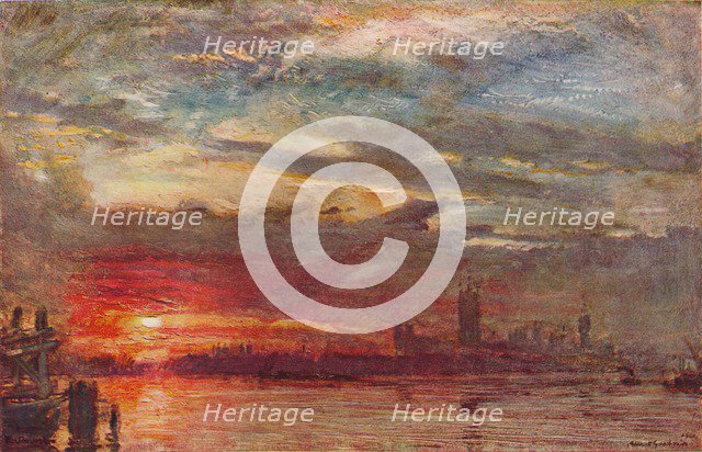 'Westminster Sunset ', 1900. Artist: Albert Goodwin.