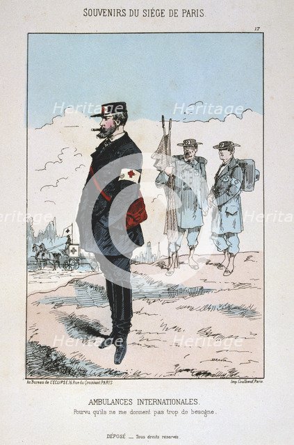 'Ambulances Internationales', Siege of Paris, 1870-1871. Artist: Anon