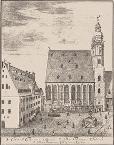 St. Thomas Church and St. Thomas School in Leipzig, 1723.