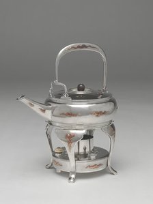 Tea kettle, 1877, and stand, 1889.  Creator: Tiffany & Co.